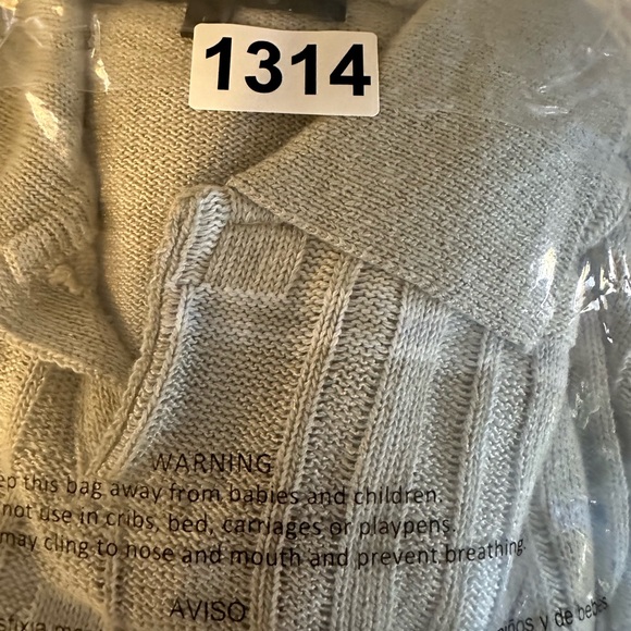 RAFFI Linea Uomo Italy  Long Sleeve Knits Polo Men's Size Large Tan/gray & Blue - Picture 10 of 10